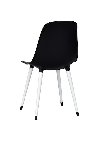 Vilinze Eames Beyaz Ahşap Ayak Plastik Siyah Sandalye