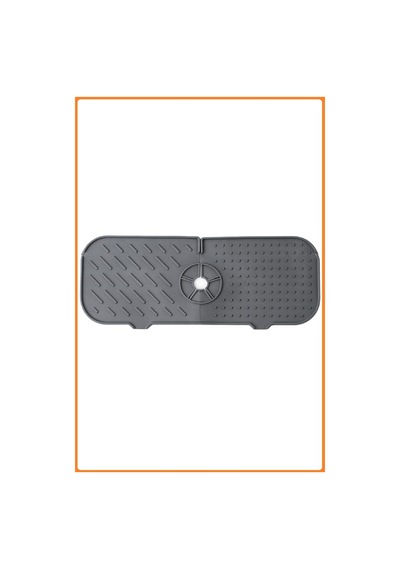 Elastik Musluk Lavabo Matı Gri-su Tutucu Düzenleyici Kaydırmaz Mutfak Banyo Matı 36x13 Cm M-154 Sili Diğer