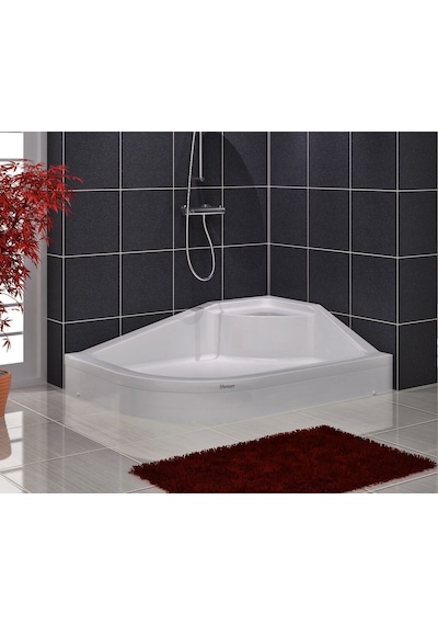 Shower 90X130 Asimetrik Oval Oturmalı Duş Teknesi