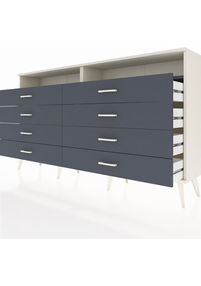 Arges Konsol 2 Raflı 8 Çekmeceli 176x30x99 Aytaşı-antrasit Aytaşı-antrasit