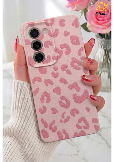 Fibaks Oppo A5 4G 5G 2025 Uyumlu Kılıf Pembe Leopar Şık Tasarımlı Premium İnce Soft Silikon