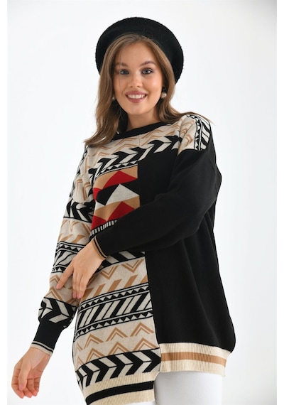 Ftz Women Kadın Etnik Desen Bluz Siyah 21-6269-siyah Siyah