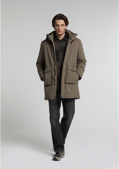 Colin's Colins Regular Fit Dik Yaka Fermuarlı Astarlı Erkek Kahverengi Kaban Cl1082065 Q1.v1 Tpe Gri