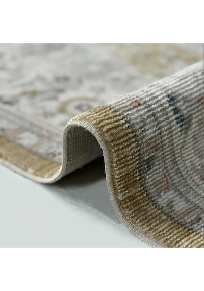 Mariesse Home Antik Serisi Vintage Modern Dokuma Salon Oturma Odası Halısı 404-sarı