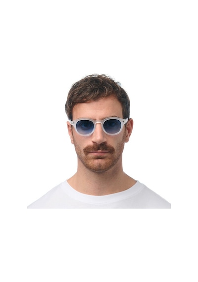 Okkia Milano Unisex Güneş Gözlüğü Transparan Beyaz / Lens: Mavi Gradyan Beyaz