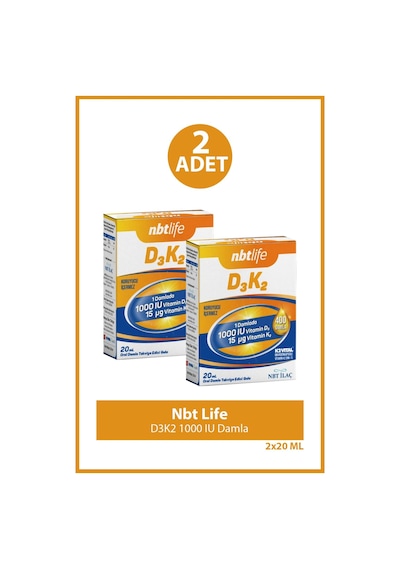 Nbt Life D3k2 1000 Iu Damla 20 Ml 2 Adet