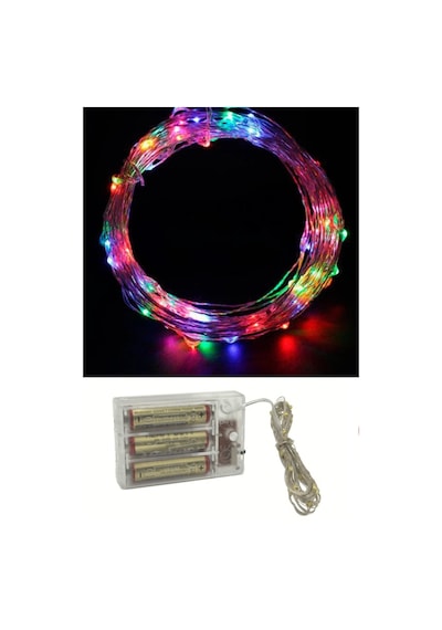 Rgb Işık 5 Metre Peri Animasyonlu Şerit Dekoratif Süs Yılbaşı Süsü Gece Aydınlatması Pil Dahidir