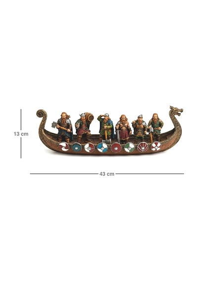Viking Savaş Gemisi 6 Viking Figürlü Dekoratif Gemi