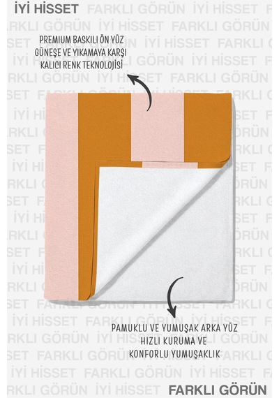 Çizgili Sarı Pudra Plaj Havlusu - Minimalist Modern Havuz Deniz Banyo Hızlı Kuruyan Mikrofiber Havlu Çok Renkli