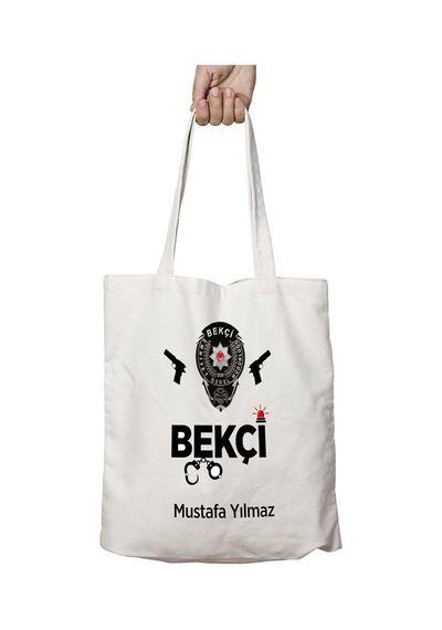 Art Hediye Kişiye Özel Bekçi İki Tarafı Kalıcı Baskılı Yıkanabilir Çanta Çok Renkli