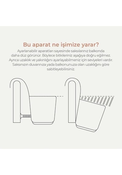 Omnipazar Krs-249 Plastik Pera Askılı Balkon Saksı 3.2 Lt Kahverengi 5 Adet