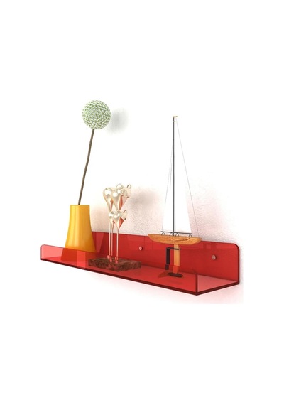 Pleksi Duvar Raf Bordo, 40cm X 10cm Diğer