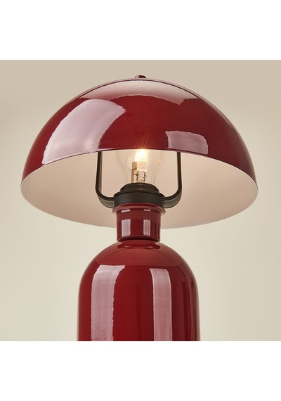 Lighting Metal Mantar Abajur - Bordo - 40 Cm Çok Renkli
