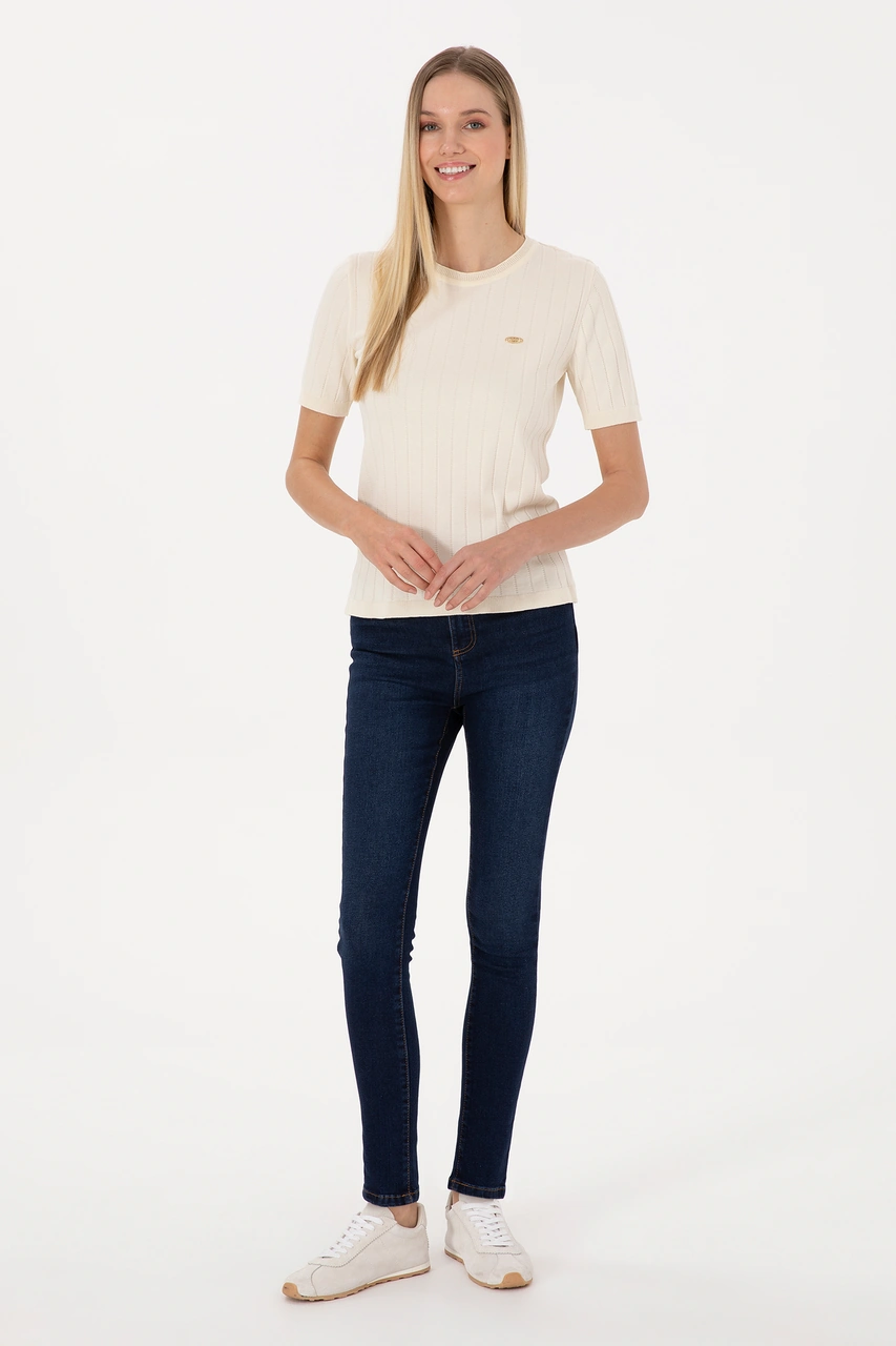 U.S. Polo Assn. Kadın Koyu Mavi Skinny High Waist Fit Jean Pantolon 50316591-DN0023