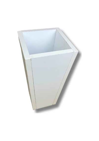 Cihan Çiçekçilik Beyaz Ahşap Mdf Vazo Saksı 19x19x38 Cm Iç Mekan Saksısı Çok Renkli