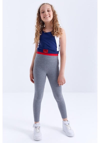 Tommylife Standart Fit Basic 3lü Paket Siyah-gri-indigo Kız Çocuk Tayt - 75047 Siyah-indigo-gb Melanj