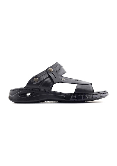 Forelli 40507 Anatomik Deri Erkek Sandalet Siyah