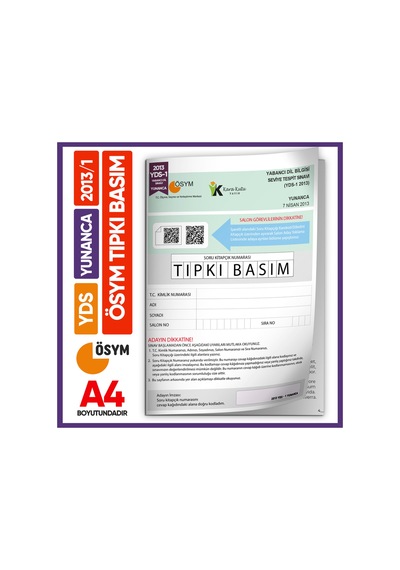 Yds Yunanca 2013/1 Yabancı Dil Sınavı Ösym Tıpkı Basım Çıkmış Sor