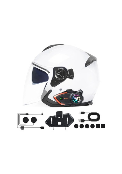 Yeni Model Y80-2x Motosiklet İntercom 2 Kişilik Bağlantı Rgb Işıklı Bluetooth Kulaklık Seti 29346668