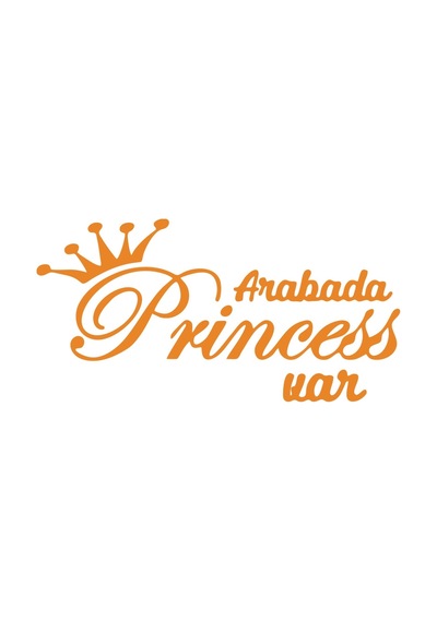 Arabada Princess Var Araba Sticker 17x17 Cm Turuncu