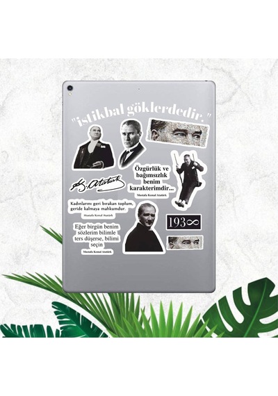 Mustafa Kemal Atatürk Sticker Seti Laptop Ajanda Pc Tablet Telefon Defter Etiket Bullet Journal Diğer