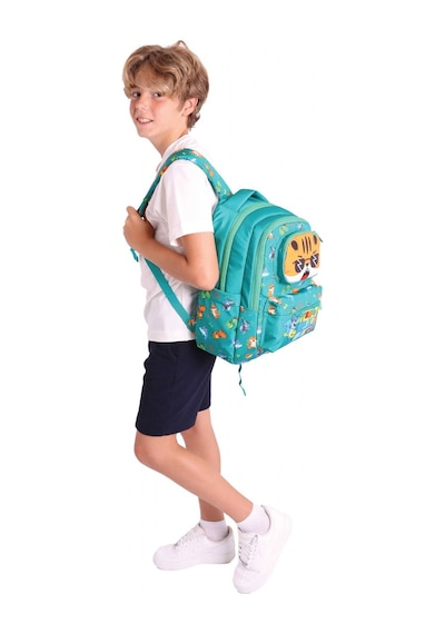 Kaukko Toys Erkek Çocuk 3d Aslan Şekilli İlkokul Ve Günlük Sırt Çantası - Yeşil - L5254 Yeşil