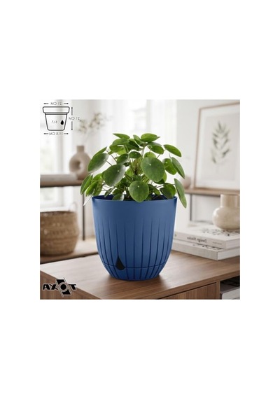 Mavi Plastik Delikli Çiçek Saksısı, 5 Litre Kapasite