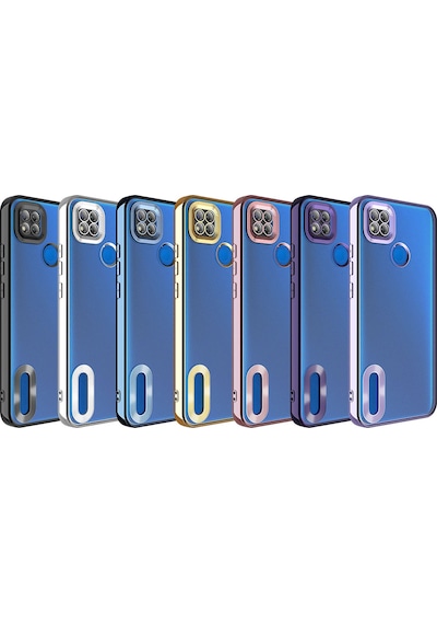 Xiaomi Redmi 10a Kılıf Kamera Korumalı Logo Gösteren Zore Omega Kapak Rose Gold