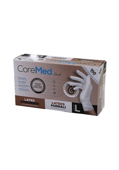 Beybi Coremed Bimel Haspet Latex Muayene Eldiveni 100'lu Lateks Pudralı