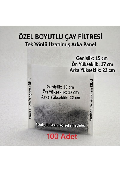 Endüstriyel Demlik İçi Çay Filtresi Körüklü Kapaklı Çay Süzgeci Boş Demlik Poşeti Bonesi 15x22 Cm 100 Adet 100 Lü Bitki Kış Çay Demleme