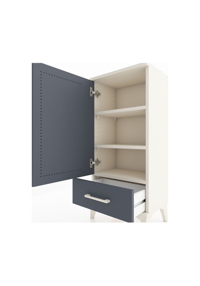 Arges Komodin 3 Raflı Tek Çekmeceli Tek Kapaklı 44x30x96 Aytaşı-antrasit Aytası