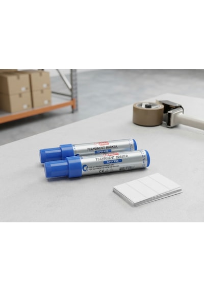 Mikro 2'li Set Mr-6010 Super Wide 10mm Permanent Marker Kalın Uçlu Kalıcı Kalem Mavi