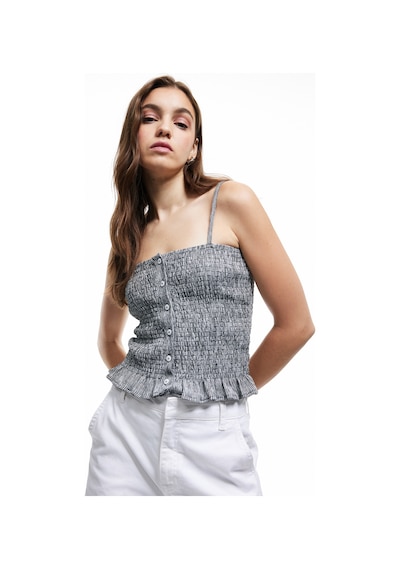 Koton Düğme Detaylı İp Askılı Bürümcük Slim Fit Crop Bluz Siyah Ekose 5sal30304ık Siyah Ekoseli Koton Düğme Detaylı İp Askılı Bürümcük Slim Fit Crop Bluz Siyah Ekose 5sal30304ık Siyah Ekoseli