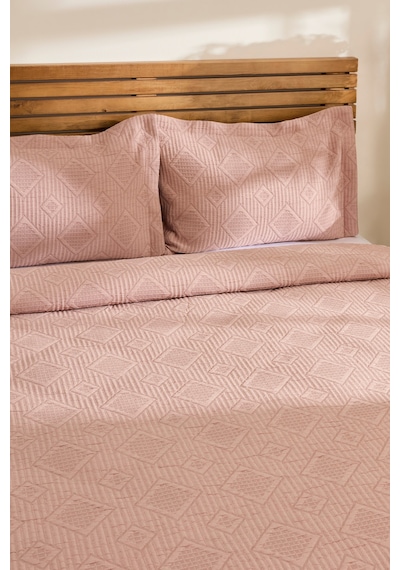 Kaşmir Home Serenty Çift Kişilik Yatak Örtüsü Takımı Rose Rose