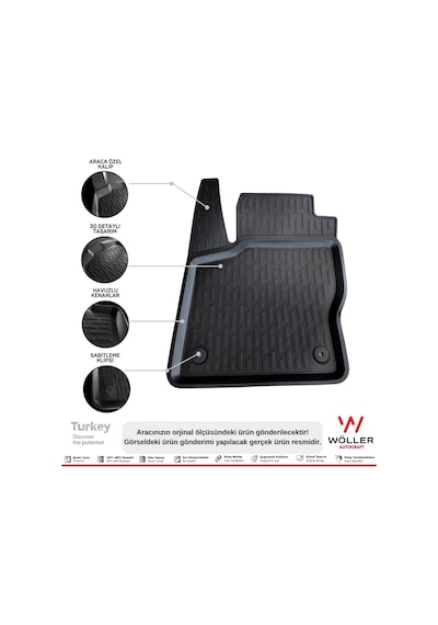 Ford Focus 3 Paspas 2010 2014 Arası 3D Havuzlu Wöller Paspas