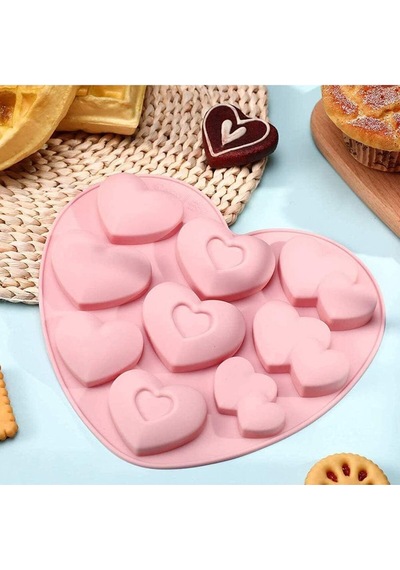 Silikon Mini Kalp Desenli Çikolata Jelibon Mum Sabun Kek Kalıbı Goldcakes