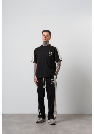 Respire Erkek 07 Şerit Detaylı Regular Fit Eşofman Takımı Siyah