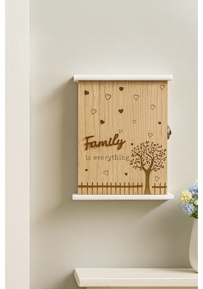 Porsima 2072 Duvara Montajlı Dekoratif Anahtarlık Dolabı - Duvar Askılı Anahtar Saklama Kabini 18,5x25,5cm
