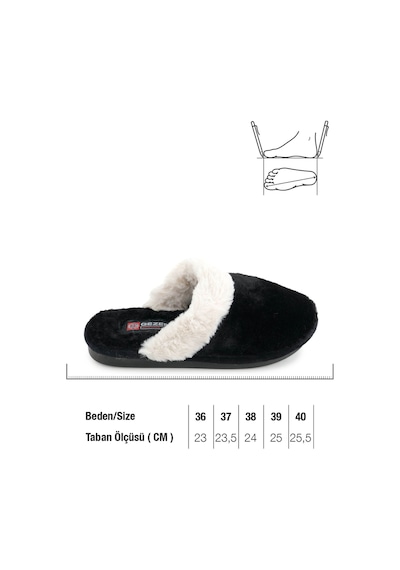 Gezer Kadın Kışlık Rahat Taban Ev Bahçe Peluşlu Terlik Gt1kzm.16022.00.010.0c Siyah