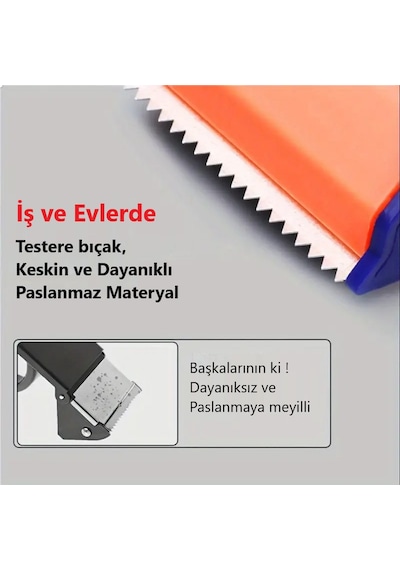 Koli Bantlama Seti - Bant Kesme El Aleti 1 Adet Ve Taba 6 Adet 45 x 40 M Koli Bandı