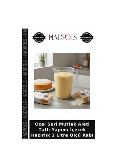 Özel Seri Mutfak Aleti Tatlı Yapımı İçecek Hazırlık 2 Litre Ölçü Kabı Şeffaf