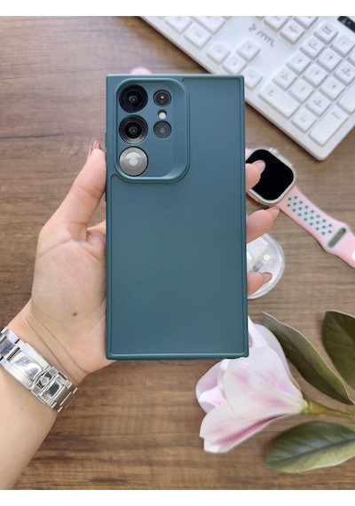 Samsung Galaxy S25 Ultra Uyumlu Kamera Korumalı Darbeye Dayanıklı Renk Atmayan Keep Silikon Kılıf Haki