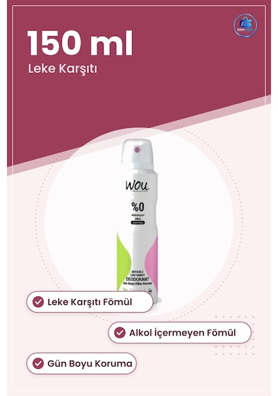 Deodorant Bayan 150 Ml Sprey Leke Karşıtı Gün Boyu Koruma Alkol İ