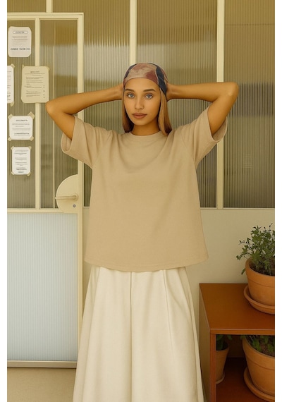 Oversize Unisex T-shirt Bej