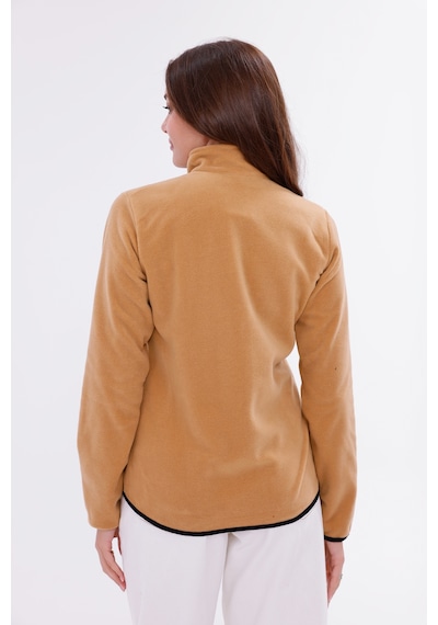 Monox Kadın Slim Fit Tam Fermuarlı Polar Ceket Kahve