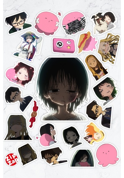 Takopi's Original Sin Takopii No Genzai Anime Telefon Laptop Sticker Paketi 24 Adet Çok Renkli