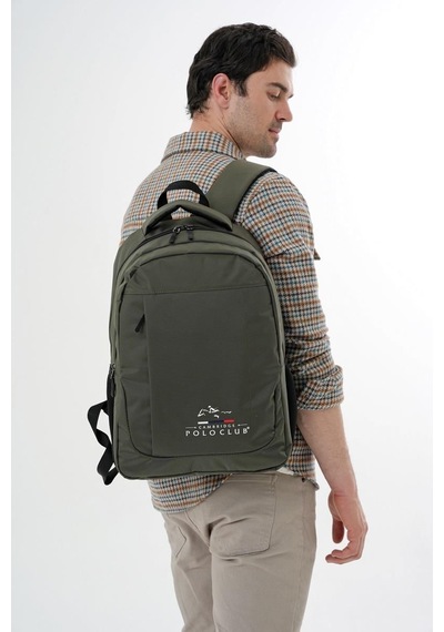 Cambridge Polo Club Unisex Çok Gözlü Günlük Sırt Çantası - Okul Çantası Haki-1472 Haki