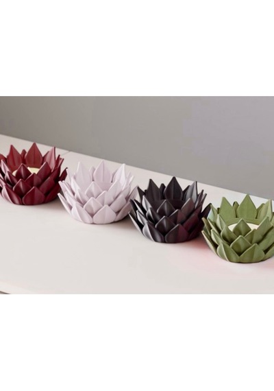 Lotus Çiçeği Tasarımlı Tealight Mumluk Seti