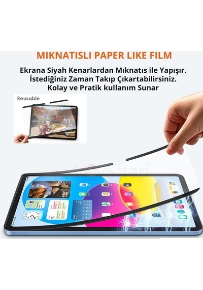 Paperlike Mıknatıslı Kağıt Hissi Veren Ekran Koruyucu Tablet İçin