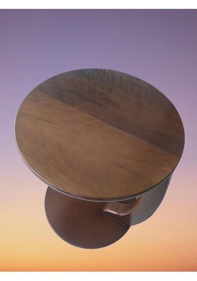 Ufo C Sehpa. Mdf. Parlak Ceviz Lake Boya. Altı Tekerlekli Kaneped